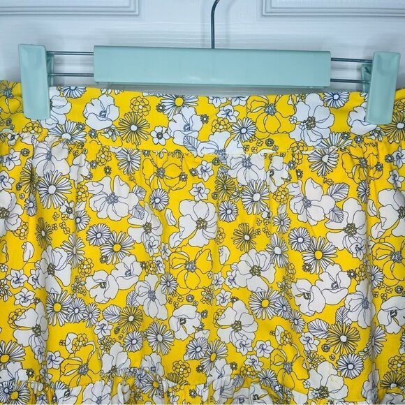 Modcloth Days in Doll Valley Tiered Skirt Yellow Skater Mini Tiered 8 NWT - Picture 6 of 12